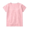 thumbnail image 6 of GUACER V Neck T Shirts for Women Casual Short Sleeve Tops Textured Cotton Linen Loose Basic Summer Tees Flowy Blouses, 6 of 6