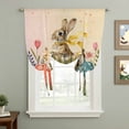 thumbnail image 2 of Easter Bunny Eggs Tie Up Curtains 45 Inches Long, Kitchen Window Curtains Over Sink, Spring Tulip Flowers Leaves Country Plants Small Window Curtains Balloon Curtains Valances for Bedroom 34"x45", 2 of 8