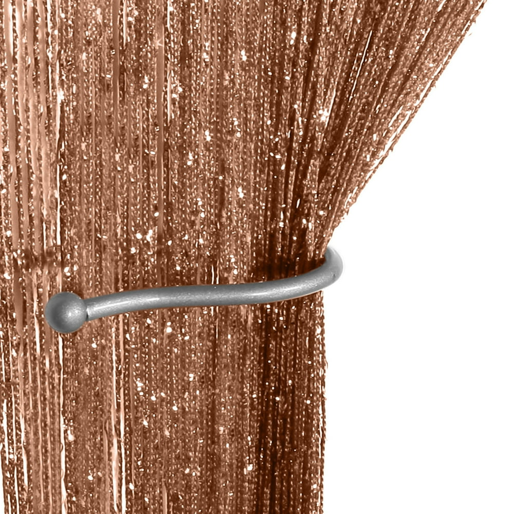 Sparkling String Curtains, Glitter Silver Ribbon Thread Door Window