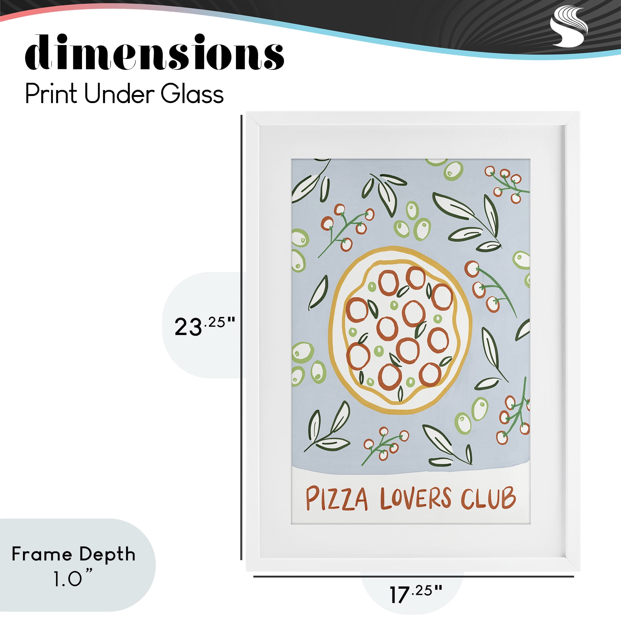 Stupell Industries Pizza Lovers Club White Framed Print Under Glass, design by Amanda Houston