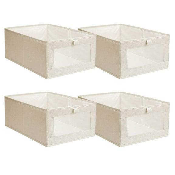 4 Pack Linen Closet Organizers with Handles