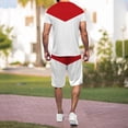 thumbnail image 4 of Akiihool Men's Matching Set Summer Beach 2 Piece Outfits Shirts and Shorts (Red,XXL), 4 of 5