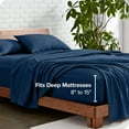 thumbnail image 4 of Bare Home Premium 1800 Collection 4-Piece Bed Sheet Set, King, Heathered Dark Blue, 4 of 8