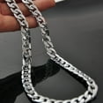 thumbnail image 4 of Men 925 Sterling Silver Plated Curb 20'' Link Curb Chain,Sterling Silver Over Stainless Steel Necklace Sterling Silver Chain, 4 of 6