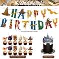 thumbnail image 3 of Magical Wizard Birthday Party Supplies with 1Pcs Magical Wizard Theme Banner,1 Pcs Backdrop,25 Pcs Caketoppers,18 Pcs Ballon for Kids Witch Wizard Magic School Birthday Baby Shower Party Decorations, 3 of 7