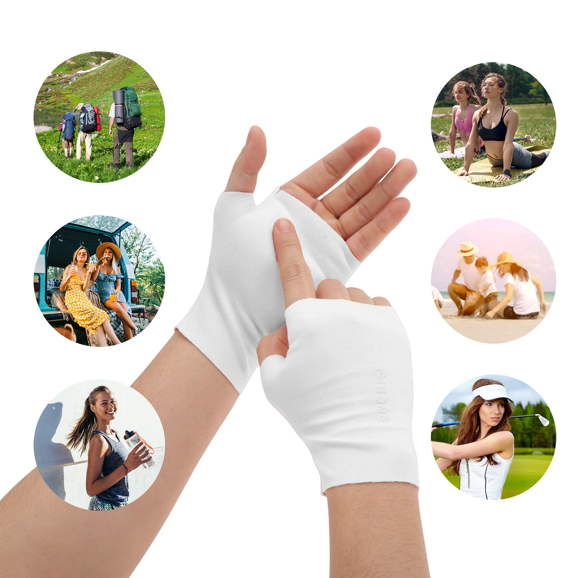 Unique Bargains Elegant Sun Protection Manicure Gloves 1 Pair White