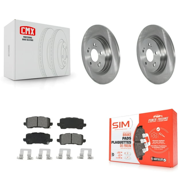 Transit Auto Rear Disc Brake Rotors and Semi-Metallic Pads Kit for Car 2018-2023 Honda Odyssey K8S-102988