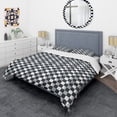 thumbnail image 3 of Designart 'Geometric Monochrome Pattern I' Mid-Century Modern Duvet Cover Set, 3 of 4