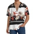 thumbnail image 3 of KLL Starfishes Shells Print Men's Shirt Short Sleeve Button Down Summer Cuba Beach Shirts- 3X-Large, 3 of 7