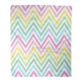 thumbnail image 1 of HATIART Semtomn Decorative Throw Blanket 50x60 Inches Chevron Pastel Colorful Spring Pink Blue Yellow Green Turquoise Warm Flannel Soft Blanket for Couch Sofa Bed, 1 of 1