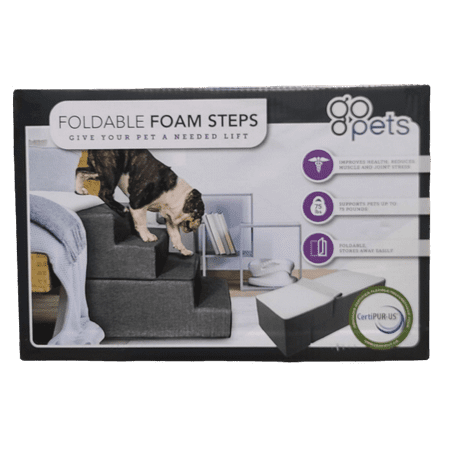 GoPets Foldable Foam Pet Stairs - Medium - Grey