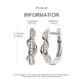 thumbnail image 4 of MULA European Rose Color Thread Wrapped 925 Sterling Silver Hoop Earrings 5A Zircon for Women Gift, 4 of 5