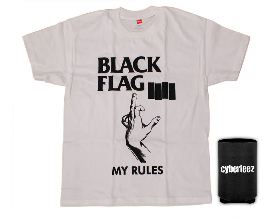 Black Flag T-Shirt My White T-Shirt + Coolie (S) - Walmart.com