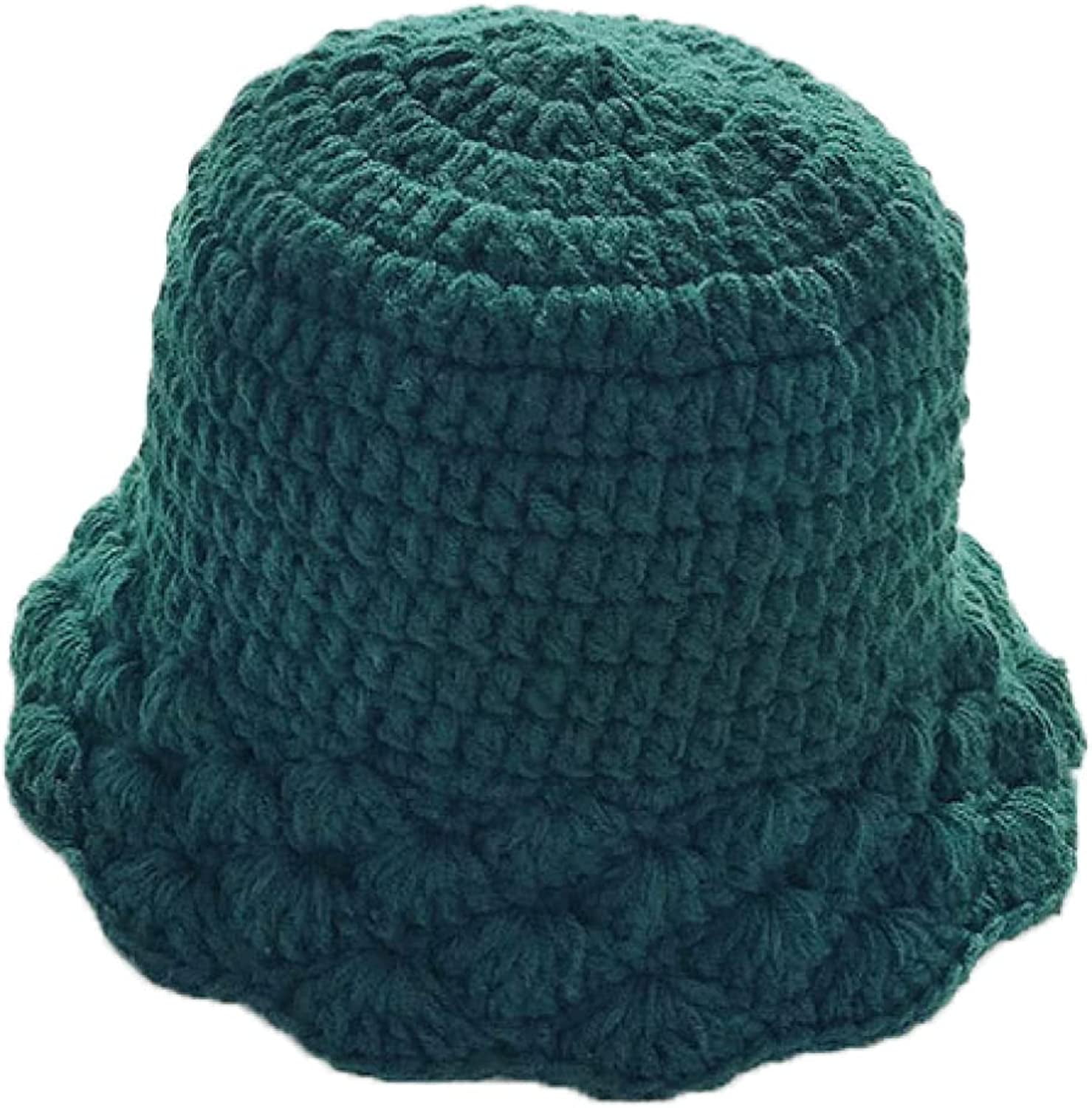 CoCopeaunts Plain Bucket Hat for Women Winter Knitted Unisex Warm Bonnet Cap Trendy Oversized Comfort Ladies Bucket Cap Packable