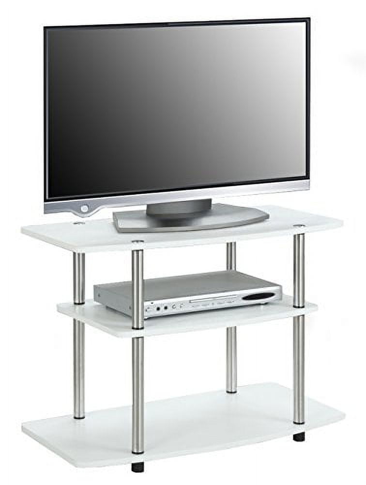 Convenience Concepts Designs2Go 32" Three-Tier TV Stand in White Wood Finish