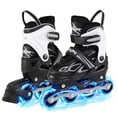 thumbnail image 1 of Babyjoy Patins à Roues Alignées pour Enfants pour Garçons et Filles de 5 à 7 Ans, 4 Tailles Réglables Patins à Roues Alignées Blancs et Noirs, 1 of 10