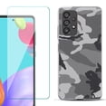 thumbnail image 1 of Slim-Fit Fashion Phone Case for Samsung Galaxy A53 5G, with Tempered Glass Screen Protector, by OneToughShield ® - Camo B/W, 1 of 3