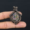 thumbnail image 2 of Natural Australian Triplet Opal Handmade Copper Wire Wrap Pendant 2.17", 2 of 4