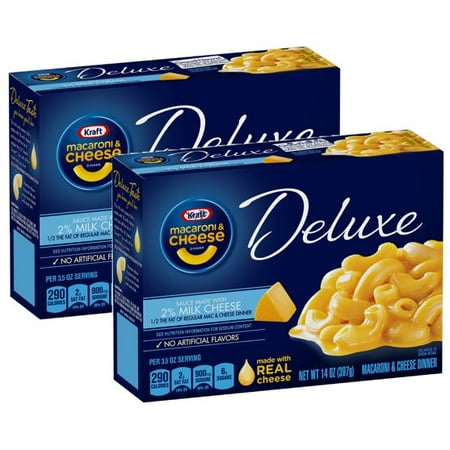 Kraft Macaroni Ingredients - (2 Pack) Kraft Deluxe Macaroni & Cheese Dinner Sauce Made with 2% Milk Cheese, 14 oz Box
