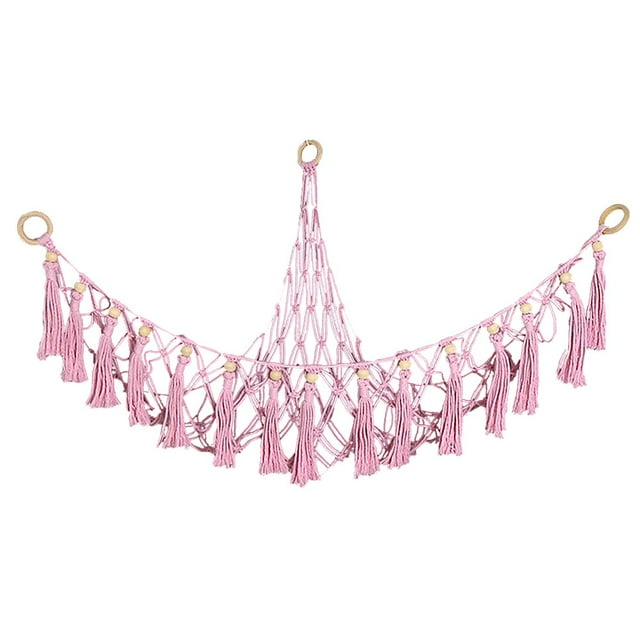 Stuffed Animal Hammock Hanging Toy Storage Organizer with Tassels