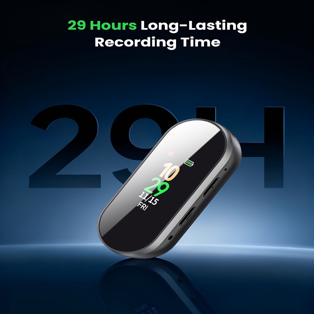 64GB 4-in-1 AI Noise Reduction Voice Recorder, 3072Kbps Hi-Fi Audio, Voice Activated Recording/Playback, Portable for Lectures Meetings Interviews, with Magnetic Case Earphones Strap USB Charging