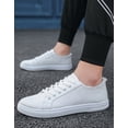 thumbnail image 5 of Women's Play Fashion Sneaker White Color Washed and Leopard Canvas Slip on Shoes, 5 of 10