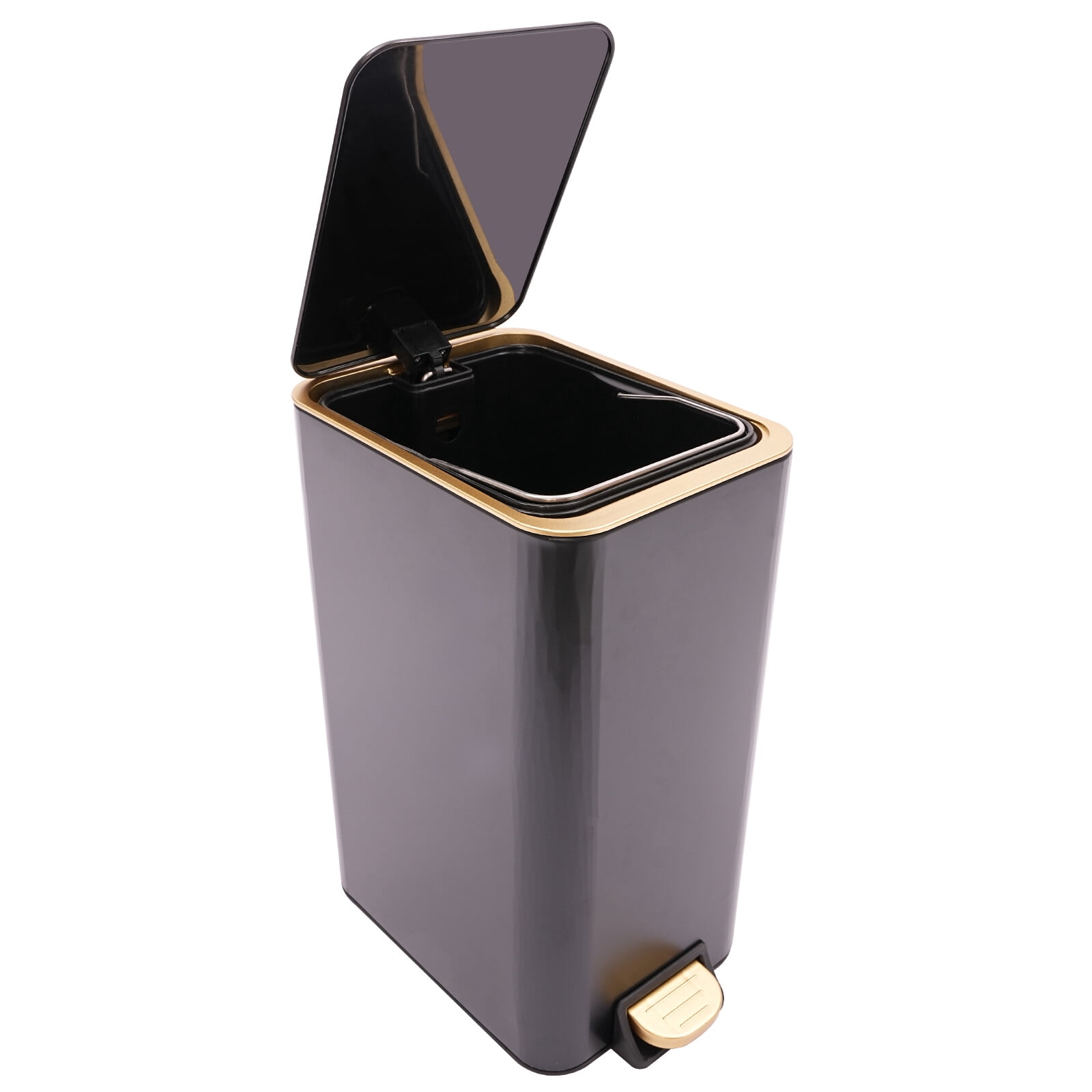 12L Bathroom Trash Can Carbon Steel Step On Kitchen Garbage Bin Step Trash Bin