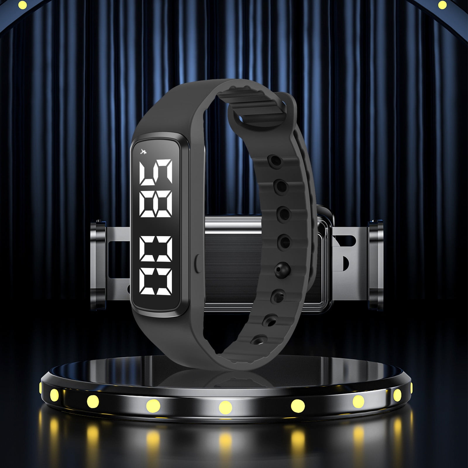Fit Sleeps Wrist Alarm,Alarm Watch,Waterproof Vibrating Alarm Clock Watch with Light-Up Display, Dual Alarms for Sleep & Sports Timekeeping(Black)