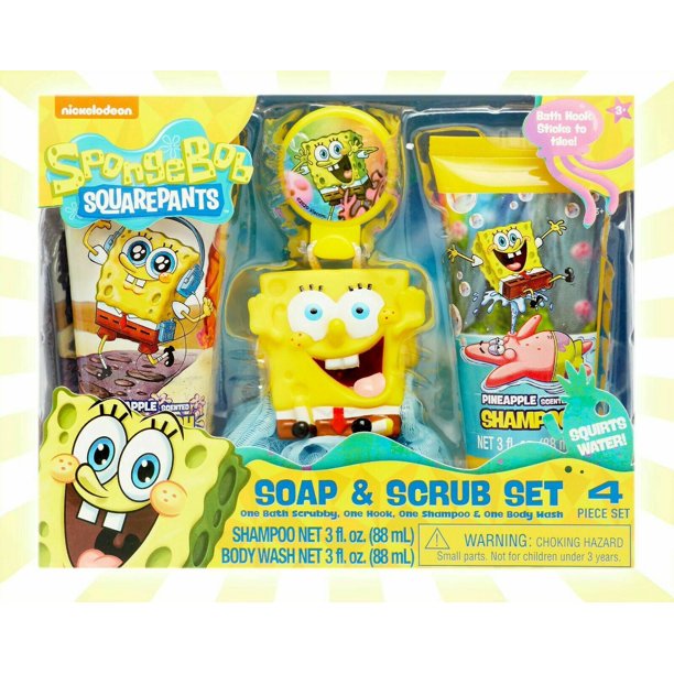 Nickelodeon SpongeBob SquarePants Soap and Scrub Bath Set body wash