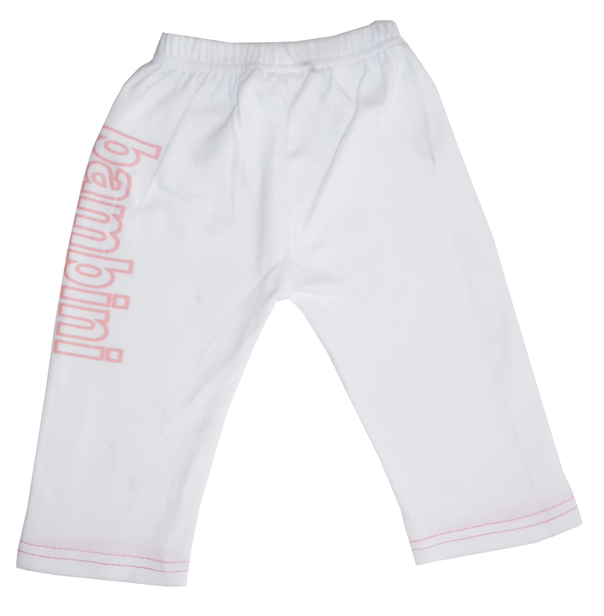 Girls White Face Print Twill Straight Pants