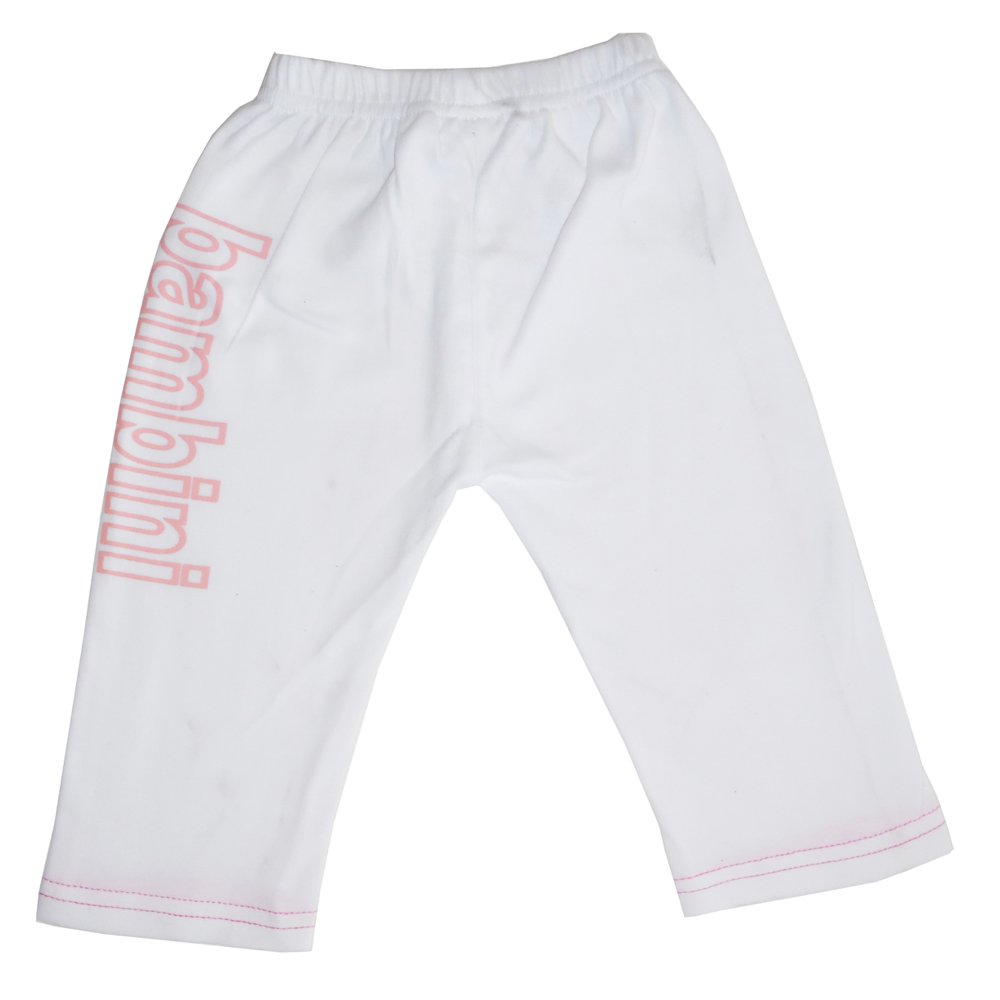 Bambini Girls White Pants with Print