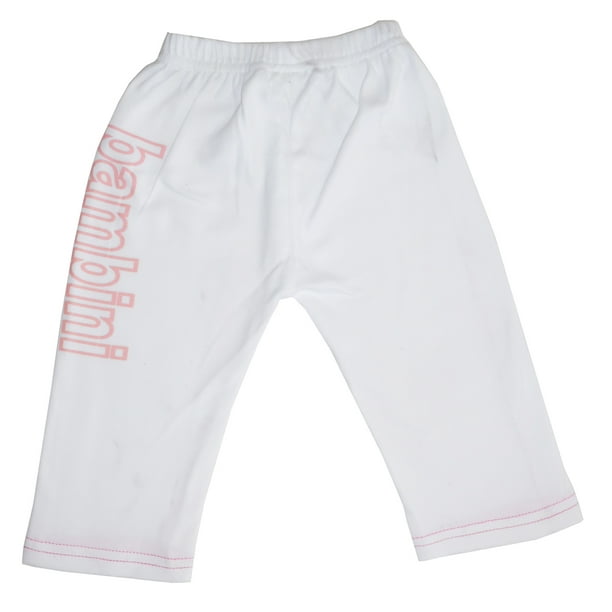 Bambini Girls White Pants with Print