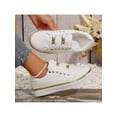 thumbnail image 3 of Women’s Low Top Canvas Sneakers - Stylish Daily Wear Comfortable Round Toe Flat Bottom, 3 of 7