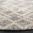 thumbnail image 3 of SAFAVIEH Berber Zachary Geometric Shag Area Rug, Gray/Cream, 5'3" x 5'3" Round, 3 of 11