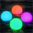 thumbnail image 1 of 4-pack Flytande Poollampor, IP65 Vattentät med Fjärrkontroll, 16 Färgskiftande RGB LED, Perfekt som Present till Barn, för Pooler, Dammar och Fester., 1 of 3