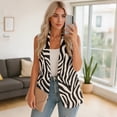 thumbnail image 4 of Uorisanigo Zebra Stripe Long Vest for Women Open Front Women's Suit Vest Top Size L Lightweight Sleeveless Vests Blazer Fashion Outfit, 4 of 7