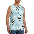 thumbnail image 2 of Gaeub Cute Panda Bear Men's Sleeveless Muscle Shirts Workout Tank Tops, Odor Protection and Comfortable - X-Large, 2 of 8