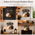 thumbnail image 5 of Halloween Decorations, Wooden Door Sign for Front Door with Black Cat, Ghost, Pumpkin & Bat, 5 of 7