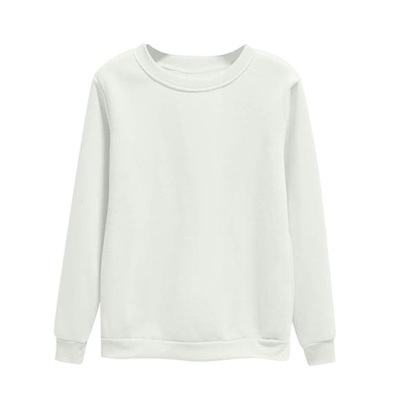 MVRLSH Essentials Hoodies for Women Plain Crewneck Oversized Lightweight No Hood Autumn Winter Casual Jumper Tops Spring Fall Layering Daily Outfit Match Sweatshirt White - XXXXL