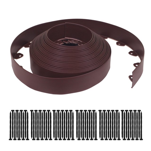 Bordura de Jardín Gardzen 18 m Marrón, 7.6 cm de Altura con 60 Estacas
