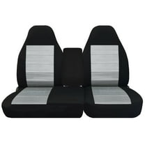 Fits 2001-2003 Ford F-150 Cotton Seat Covers (40/60 High Back) W/ Console Cover Blk Silver