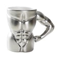thumbnail image 1 of Taza de cerámica con asa, única, ligera, portátil, decorativa, de porcelana, para café Plateado y blanco, 1 of 9