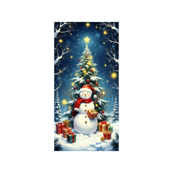 Décorations de Noël Intérieures 35 X 72 Pouces Couverture de Porte de Noël Rideau de Porte de Noël Décoration de Porte et Mur Décoration de Fête de Festival Décorations de Noël Intérieures