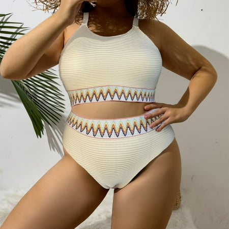 WIZUTIZ Tankini Swimsuits for Women Plus Size Slim Bikini High Rise Tank Top with Bottom Spaghetti Strap Floral Print Swim Suit Sleeveless U Neck Swimwears 2 Piece with Liner Vacation Multi-Color