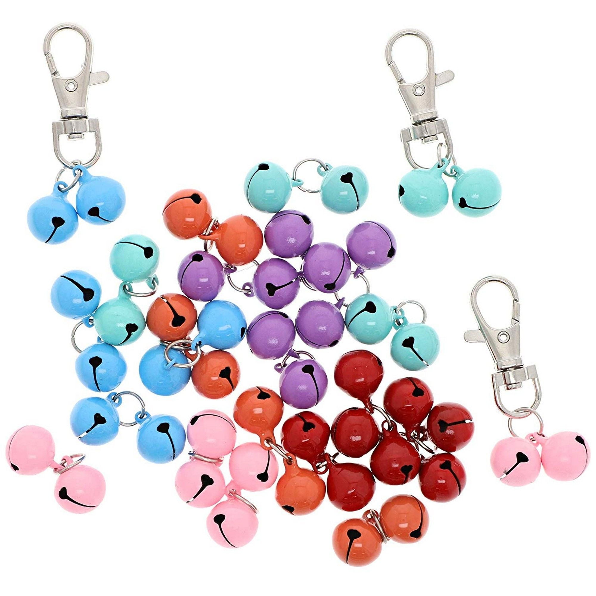 24Pack Assorted Pet Collar Bell for Cats and Dogs, Includes 3 Clips, 1