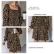thumbnail image 2 of Vestido De Mujer Vestido De Mujer Una Pieza Patrón De Leopardo Cuello Cuadrado Manga Larga Cintura Elástica Alta Para El Hogar Marrón Oscuro L, 2 of 7