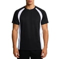 thumbnail image 2 of SBYOJLPB Men's Short Sleeve Round Neck Basketball Training Sport T-Shirt Color Block Running Fitness Top, 2 of 5