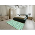 thumbnail image 5 of Ahgly Company Machine Washable Indoor Square Transitional Aquamarine Green Area Rugs, 4' Square, 5 of 7