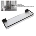 thumbnail image 5 of LAZIOEGR Floating Shelf Space Aluminum Acrylic Wall Mounted Decorative Storage Shelving Unit for Kitchen Bathroom Living Room Bedroom 15.7 inches / 40 cm Black Finish, 5 of 9