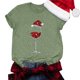 thumbnail image 2 of Gibobby Tops navideños para Mujer Camiseta para mujer, camisetas casuales con estampado navideño, camisetas de manga corta con cuello redondo, blusa tipo túnica(Verde,G), 2 of 5